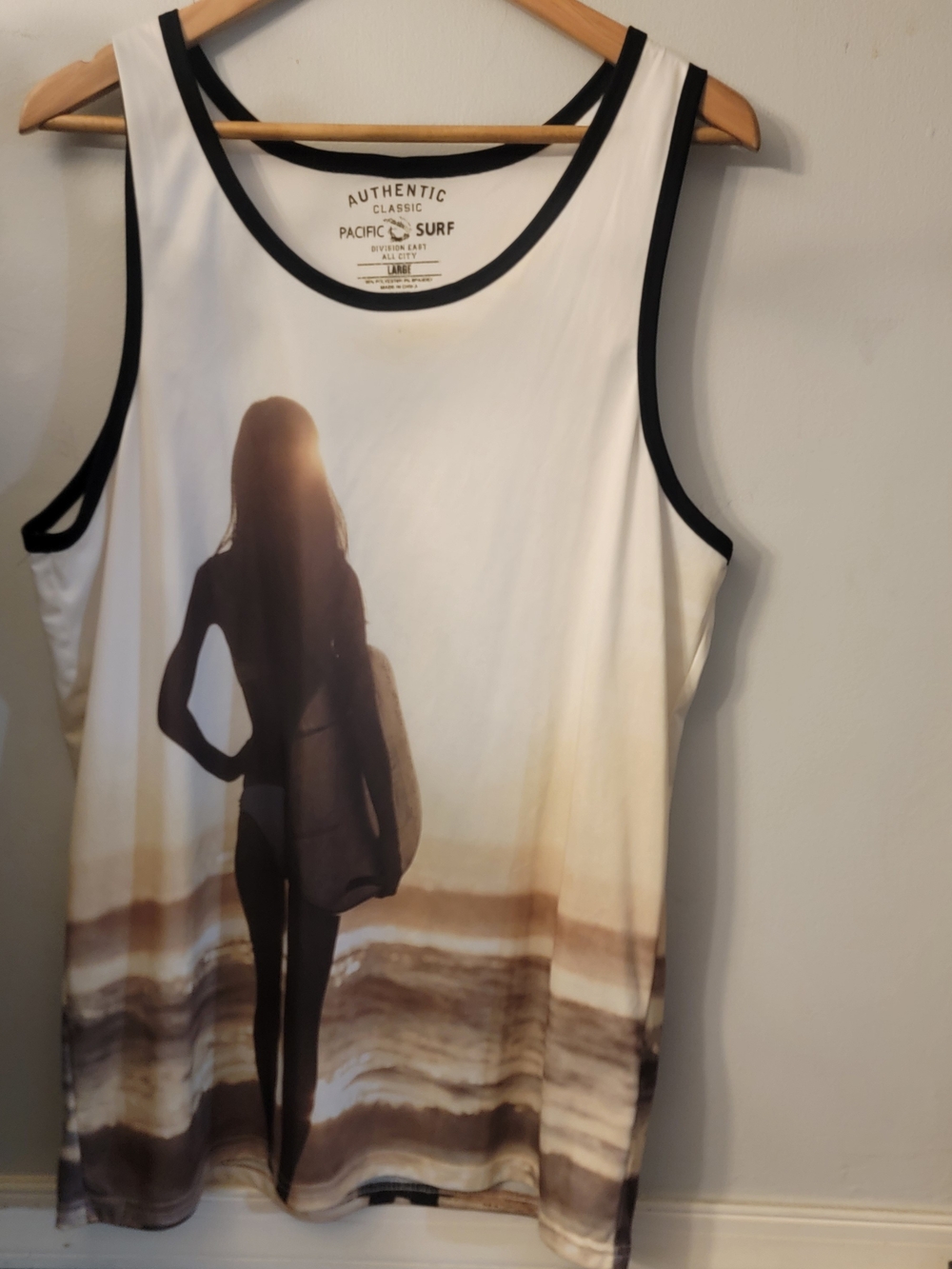 Pacifica Surf White Graphic Tank with Black Trim